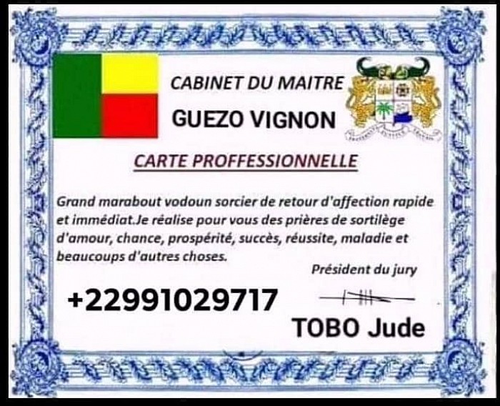 CABINET DU GRAND MARABOUT GUEZO VIGNON DU BENIN
